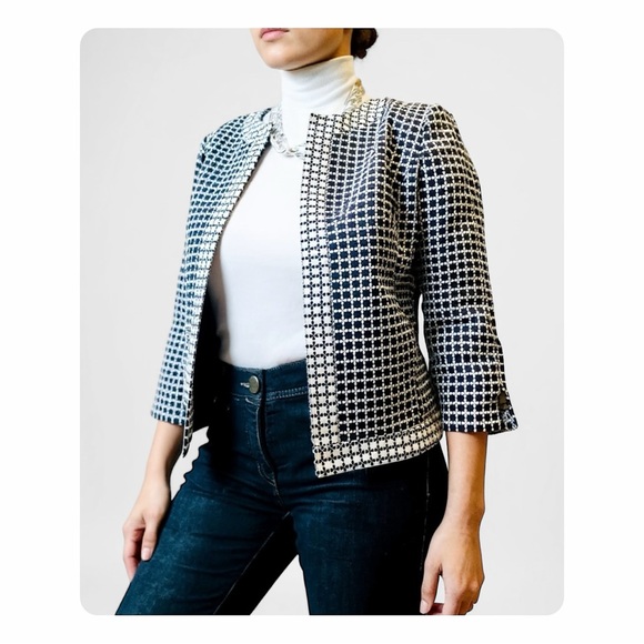 Laundry By Shelli Segal Jackets & Blazers - ★ NWT Laundry by Shelli Segal Structured Open Blazer - Navy Blue/White ★